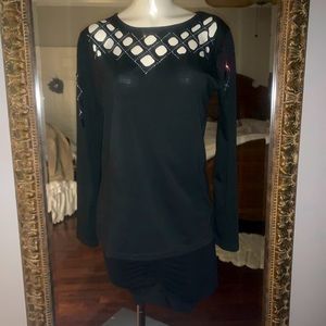 Dazzle top with crystal stones through out large